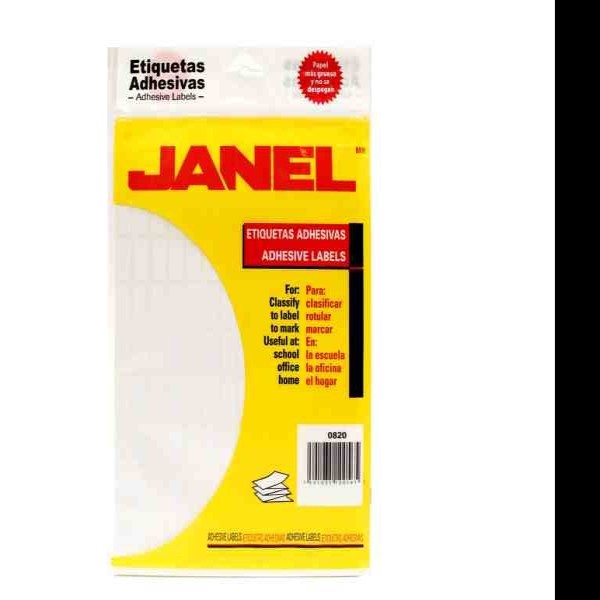 ETIQUETA ADH. BCA. JANEL 8X20 4 PAQ.C20H. E.20